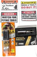 4 New Toolbox Sticker Decals (Up to 4" &times; 3"), Gorilla 5-Minute Epoxy & Universal Socket Multifunctional Adapter Set &frac14;"-3.4" / 7mm-19mm