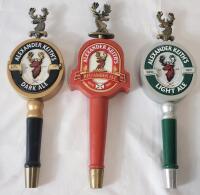 Three (3) Alexander Keith's Beer Bar Taps . Measures 10 ⅝" tall . Taps have wear from use