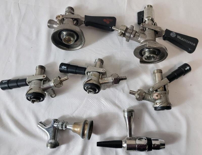 Seven (7) Beer Keg Couplers . Untested .