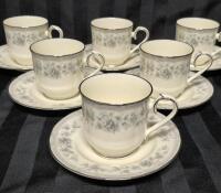 6 Vintage Noritake Buenavista Pattern Teacups & Saucers - Japan
