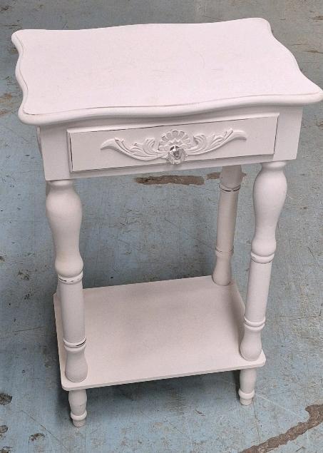 Wooden End Table with Drawer - 17.5 x 13 x 27"