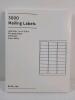 New , Sealed - Baseline White Mailing Labels . 100 Sheets , 30 Labels Per Sheet . Measures 1"&times;2 ⅝" each - 3000 Labels Total