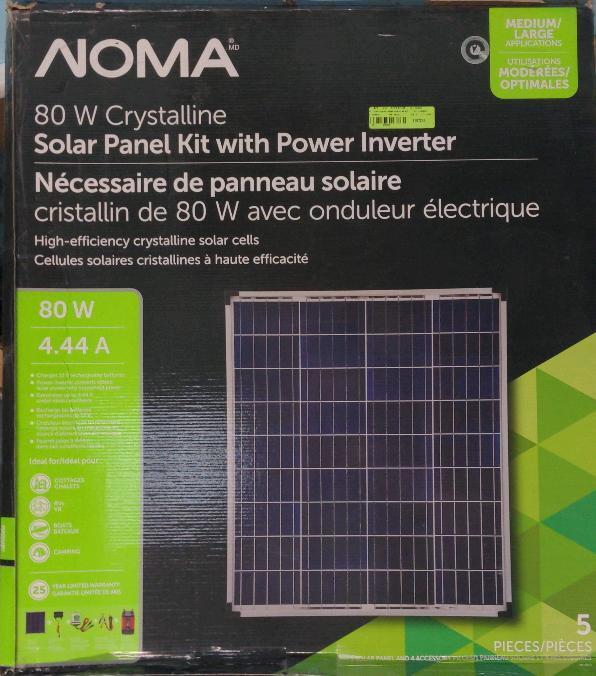 As New in Box Noma 80W Solar Panel kit with power inverter