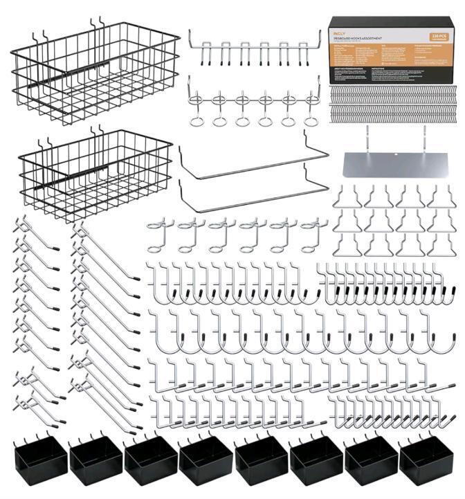 As New in Box INCLY Pegboard Hooks Organizer set