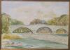 Original Signed YVONNE HUTCHINSON "Bridge Over the River Allen" Unique Watercolor Landscape, Framed & Matted, With COA, 21.25" &times; 18.25" - 3