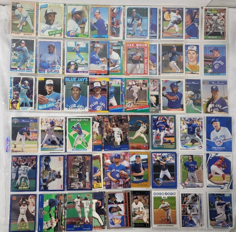 1978 - 2023 Toronto Blue Jays MLB Baseball Trading Card Singles , 108 Trading Cards .