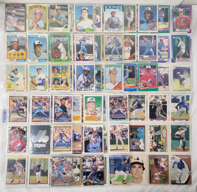 1971 - 1999 Montreal Expos MLB Baseball Trading Card Singles , 81 Trading Cards