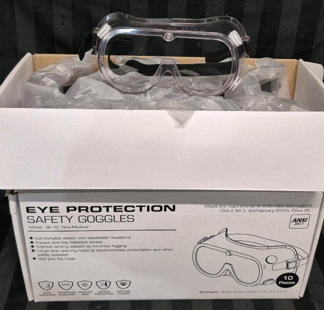18 New Adult Safety Goggles - Non-Medical