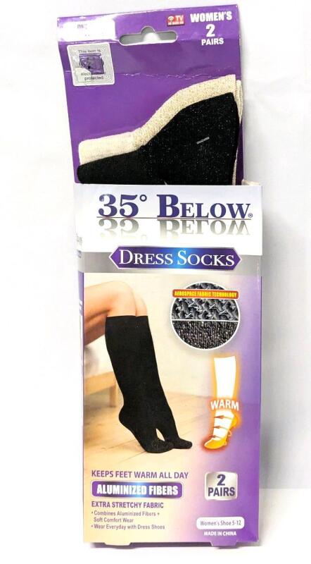 New 2-Pack Size 5-12 Women's 35&deg; BELOW Dress Socks With Aluminum Fibers, Keep Feet Warm All Day, As Seen On TV!