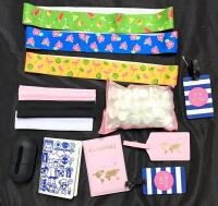 New Travel Essentials: 3 Elastic Luggage Straps, 3 Headbands, 2 Passport Holders, 3 Luggage Tags, 35+ Emergency Travel Towels (Just Add Water) & Silicone Case