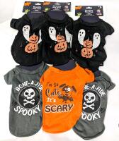 6 New Small Dog-Sized (9") Spooky Novelty Pet T-Shirts