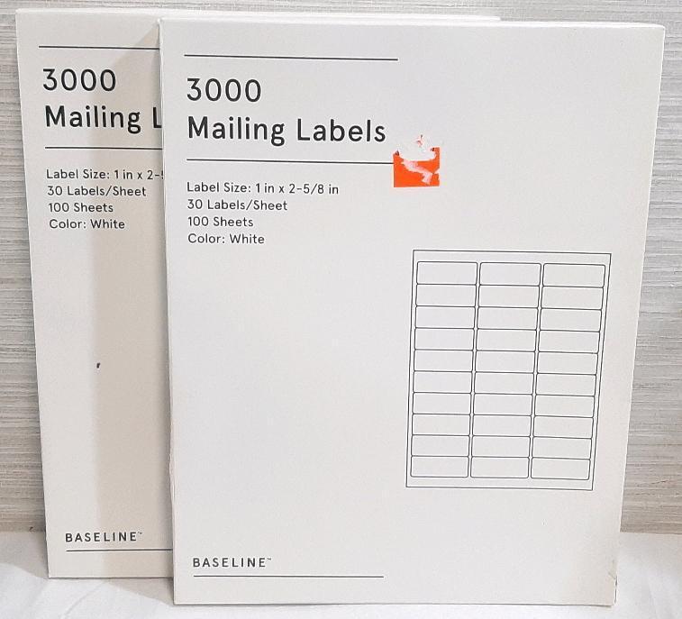 2 New Packs of 3000 Mailing Labels