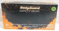 New Pack of 100pcs Body Guard Safety Gear Black Nitrile Disposable Gloves