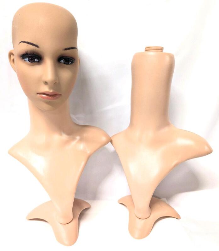 1.5 Mannequin Busts, Up to 19.5" Tall, Some Marks & Scuffs + 1 Wonky eyelash