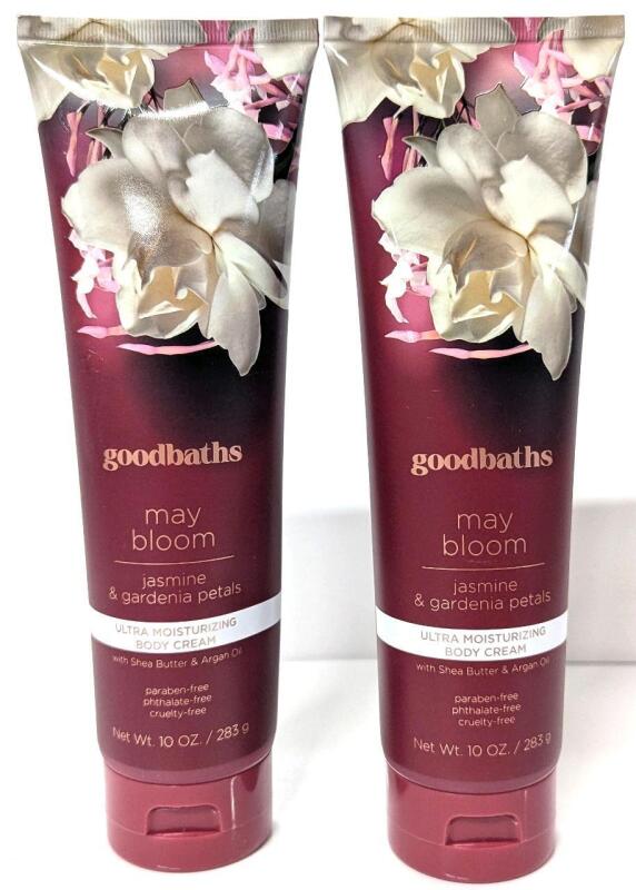 2 New GoodBaths May Bloom Jasmine & Gardenia Ultra Moisturizing Body Creams With Shea Butter & Argan Oil, 283g Each