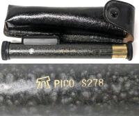 Vintage PICO S278 Transit Scope Sight / Monocular With Attatched Level & Leather Belt Case. 5.2" - 5.8" Long
