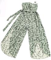 New Size SM Women's Angashion Sleeveless Open-Leg Jumpsuit With Waist Tie