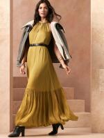 New Size SM Women's BANANA REPUBLIC TWISTED MAXI DRESS, Aspirational Gold, Retails Over $200!