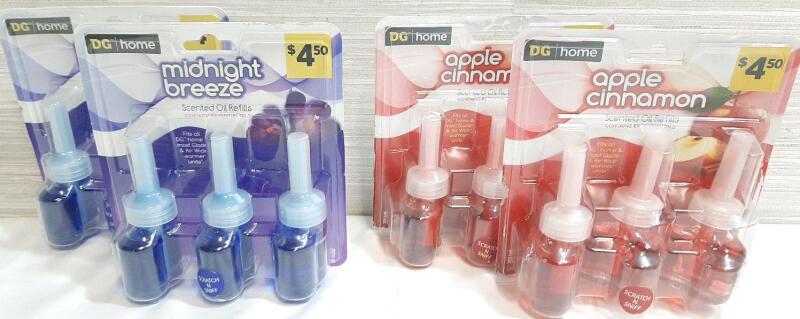 4 New DG Home Scented Oil Refill Packs