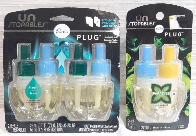 2 New Febreze Unstoppables Scented Oil Refill Packs