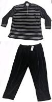New Size 3XL Women's Westbound II 2-Piece Cotton Blend Velour Lounge Set, &frac14; Zip Top & Elastic Waist Bottoms
