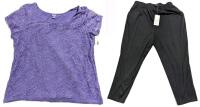 New Size 2XL Women's LAURA SCOTT Crochet Floral Lace Tee & Basic Edition Plus Elastic Waist Pants