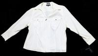 New Size 3XL Women's JONES New York Stretch Ribbed Zip-Up Long-Sleeve Pocket Top, Marks & Discoloration From Storage, Retails Over $50