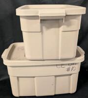 2 Rubbermaid Roughneck Storage Bins With Lids, 15" &times; 11" &times; 12" Tall