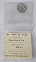 1964 (extra water line) Canadian 5 Cent Nickel , ICCS Graded MS-62 - Extra Water Line .