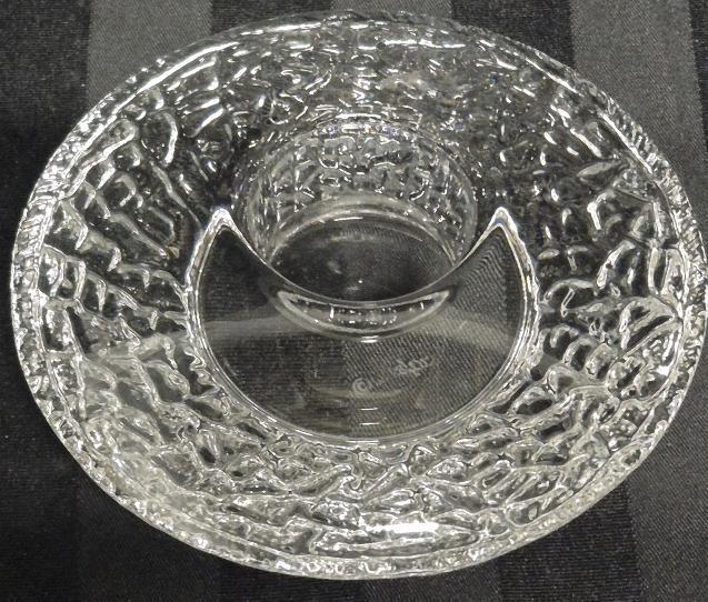 Beautiful Vintage Orrefors Discus Crystal Votive Candle Holder - Signed 5" Diameter