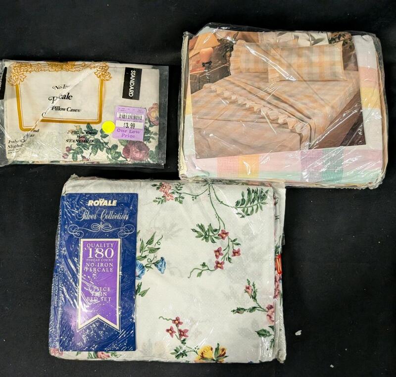 3 New Assorted Bed and Sheet Sets.