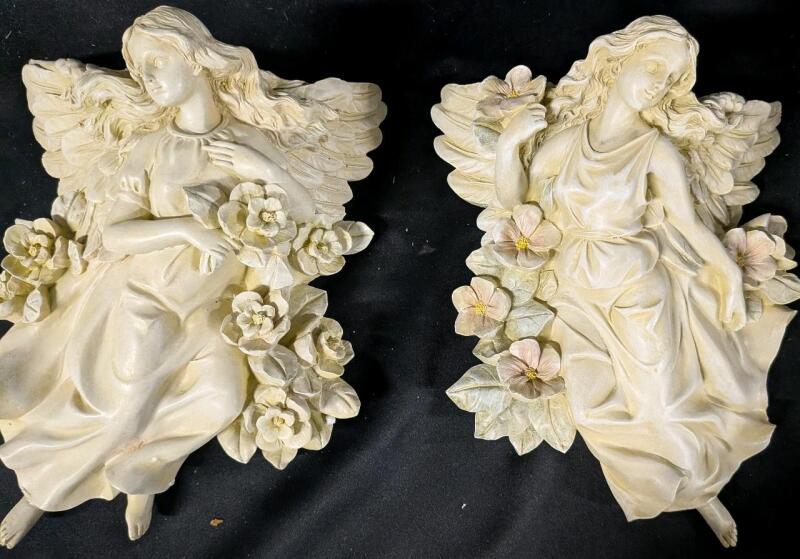 2 Angelic Wall Pockets. 9" Tall.