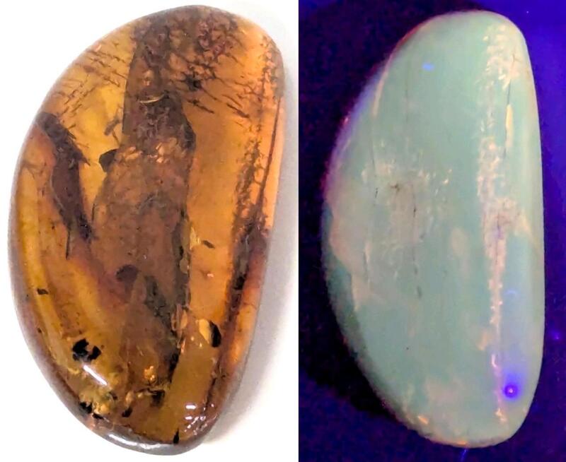 Gorgeous Amber Half-Moon Brooch With Inclusions, 1.4" Long