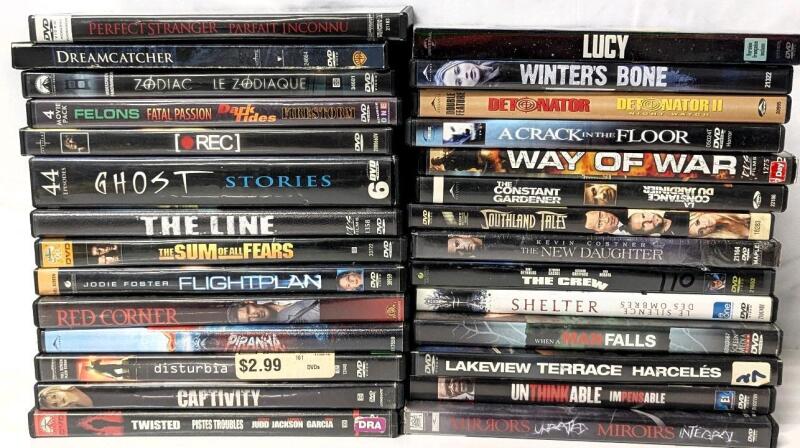 Assorted Action, Thriller, Horror, Drama Movies & Ghost Stories on DVD