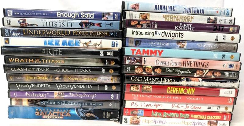 Assorted Sci-fi, Fantasy & Romance TV & Movie DVDs : Battlestar Galactica Season 2.0, Michael Jackson's This Is it, The Funny World of I Love Lucy Vol 2, Mrs Brown's Boys Christmas Crackers +