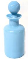 Early 20th Century French Portieux Vallerysthal Aqua Blue Glass Perfume Decanter, 6.75" Tall, No Chips or Cracks