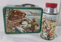 Vintage 1950s Holtemp Davy Crockett Metal Lunchbox & Matching Thermos (missing cup) .