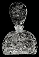 Vintage Pinwheel Crystal Perfume Bottle With Stopper, 6.2" Tall, No Stains, Chips or Cracks