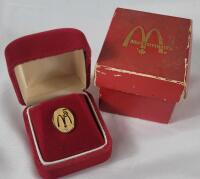 McDonald's 5-Year &sup1;/&sup1;⁰ 10K Gold Filled Canada Service Tie Pin w/Original Presentation Box .
