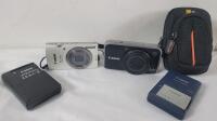 Two (2) Canon Power Shot Digital Cameras w/Batteries & Chargers . Power Shot ELPH 160 (untested) & Power Shot SX210 IS (tested working)