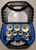 Mastercraft Plumbing and Electric Bi-Metal Hole Saw Set for Metal, Wood, Plastic - 15-pc Set