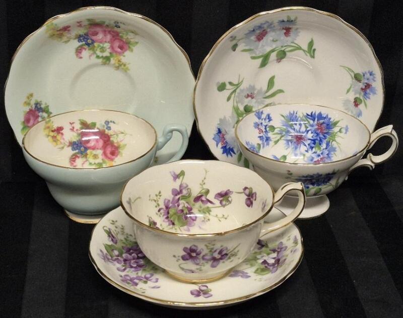 3 Stunning Vintage Cups & Saucers - Hammersley & Foley