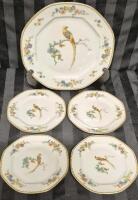 Vintage MZ Altrohlau ' Golden Pheasant ' Porcelain Luncheon Plate & Four (4) Dessert Plates .
