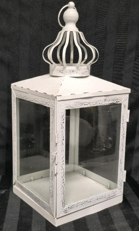 Home Decor Metal Lantern Glass Panels 17" Tall - 7.25" by 7.25"