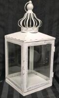 Home Decor Metal Lantern Glass Panels 17" Tall - 7.25" by 7.25"