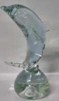 Vintage Art Glass Dolphin Figure 7" Tall