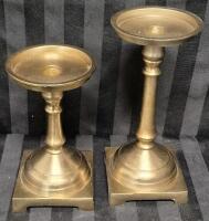 2 Metal Candle Holders 7" & 9" Tall