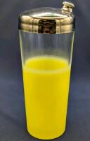 MCM Vintage Blendo Glass Martini Cocktail Mixer Shaker 10&rdquo; Yellow Goldtone Barware, No Chips or Cracks