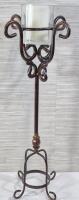 Great 24" Tall Candle Holder - Metal Base - Glass Holder 4.5"