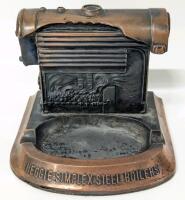 Vintage 1930s Heggie Simplex Steel Boilers Advertising Model Metal Ashtray, 4.25" Tall